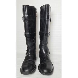 Born Crown Black Leather Knee High Boots Womens Sz 6M Style D86203‎